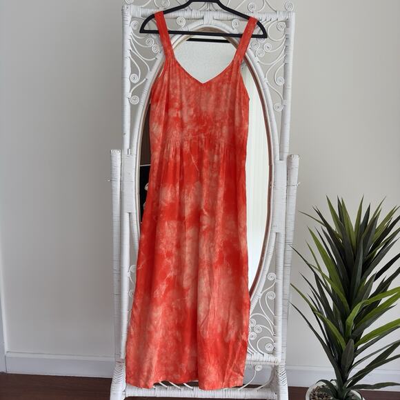 Raquel Allegra Dress Small 1 tie Tie Dye Sleeveless Midi Slip Boho Artsy Resort - Picture 4 of 12